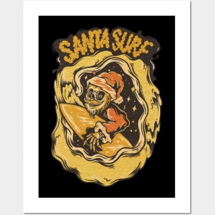 Santa Surf Posters and Art